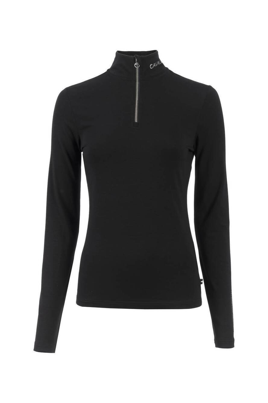 NEW CAVALLO women's genia active wool turtleneck top in black